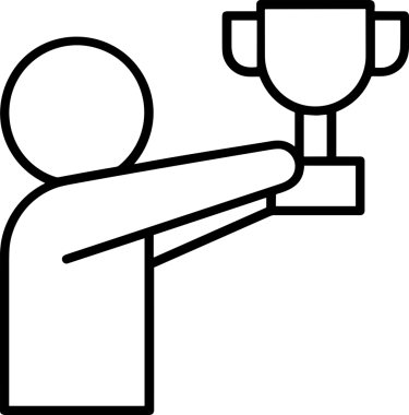 Kazanan Siyah ve Beyaz Logo Simgesi Markalaşma ve Tasarım için PNG Biçiminde