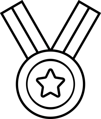 Kazanan Siyah ve Beyaz Logo Simgesi Markalaşma ve Tasarım için PNG Biçiminde