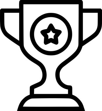 Kazanan Siyah ve Beyaz Logo Simgesi Markalaşma ve Tasarım için PNG Biçiminde