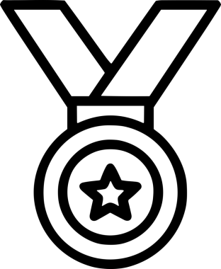Kazanan Siyah ve Beyaz Logo Simgesi Markalaşma ve Tasarım için PNG Biçiminde