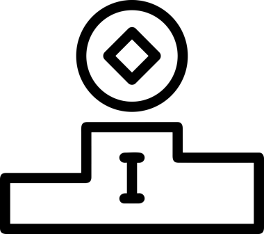 Kazanan Siyah ve Beyaz Logo Simgesi Markalaşma ve Tasarım için PNG Biçiminde
