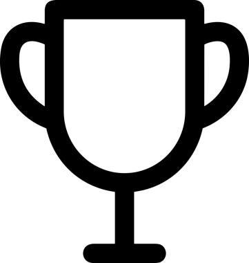 Kazanan Siyah ve Beyaz Logo Simgesi Markalaşma ve Tasarım için PNG Biçiminde