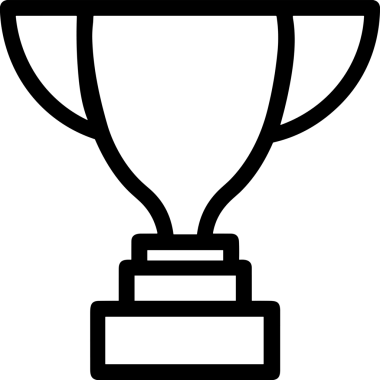 Kazanan Siyah ve Beyaz Logo Simgesi Markalaşma ve Tasarım için PNG Biçiminde