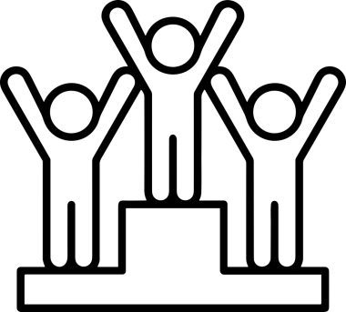 Kazanan Siyah ve Beyaz Logo Simgesi Markalaşma ve Tasarım için PNG Biçiminde