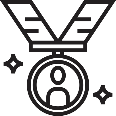 Kazanan Siyah ve Beyaz Logo Simgesi Markalaşma ve Tasarım için PNG Biçiminde