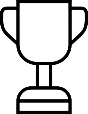 Kazanan Siyah ve Beyaz Logo Simgesi Markalaşma ve Tasarım için PNG Biçiminde