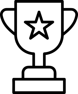 Kazanan Siyah ve Beyaz Logo Simgesi Markalaşma ve Tasarım için PNG Biçiminde