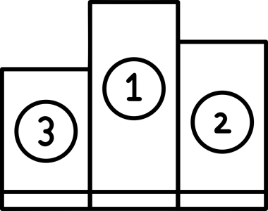 Kazanan Siyah ve Beyaz Logo Simgesi Markalaşma ve Tasarım için PNG Biçiminde