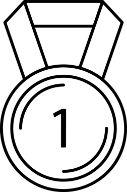 Kazanan Siyah ve Beyaz Logo Simgesi Markalaşma ve Tasarım için PNG Biçiminde