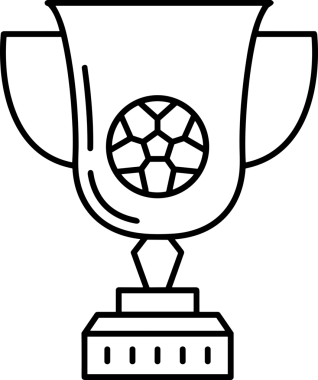 Kazanan Siyah ve Beyaz Logo Simgesi Markalaşma ve Tasarım için PNG Biçiminde