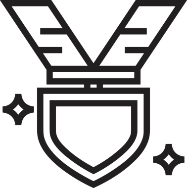 Kazanan Siyah ve Beyaz Logo Simgesi Markalaşma ve Tasarım için PNG Biçiminde