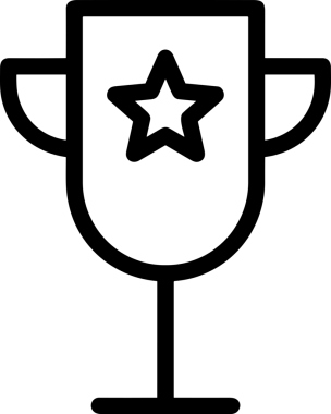 Kazanan Siyah ve Beyaz Logo Simgesi Markalaşma ve Tasarım için PNG Biçiminde