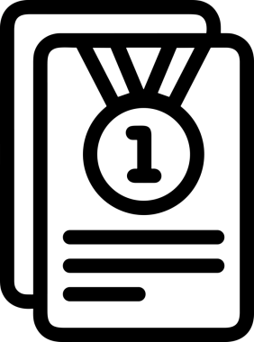 Kazanan Siyah ve Beyaz Logo Simgesi Markalaşma ve Tasarım için PNG Biçiminde