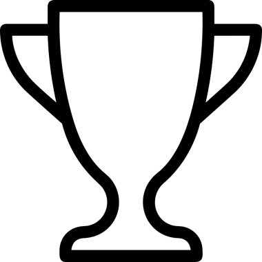 Kazanan Siyah ve Beyaz Logo Simgesi Markalaşma ve Tasarım için PNG Biçiminde
