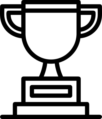 Kazanan Siyah ve Beyaz Logo Simgesi Markalaşma ve Tasarım için PNG Biçiminde