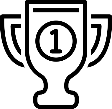 Kazanan Siyah ve Beyaz Logo Simgesi Markalaşma ve Tasarım için PNG Biçiminde