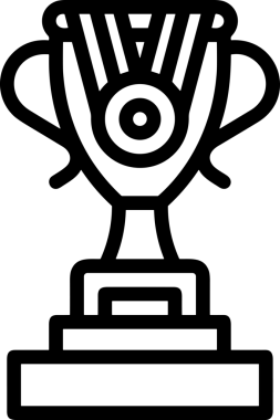 Kazanan Siyah ve Beyaz Logo Simgesi Markalaşma ve Tasarım için PNG Biçiminde
