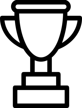 Kazanan Siyah ve Beyaz Logo Simgesi Markalaşma ve Tasarım için PNG Biçiminde