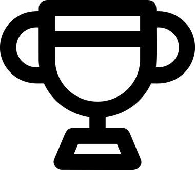 Kazanan Siyah ve Beyaz Logo Simgesi Markalaşma ve Tasarım için PNG Biçiminde