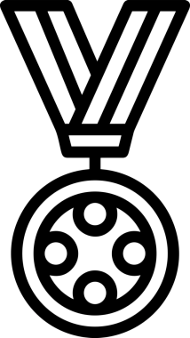 Kazanan Siyah ve Beyaz Logo Simgesi Markalaşma ve Tasarım için PNG Biçiminde