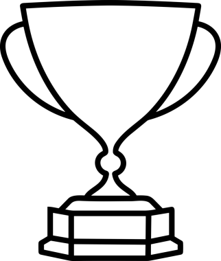 Kazanan Siyah ve Beyaz Logo Simgesi Markalaşma ve Tasarım için PNG Biçiminde