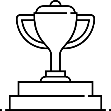 Kazanan Siyah ve Beyaz Logo Simgesi Markalaşma ve Tasarım için PNG Biçiminde