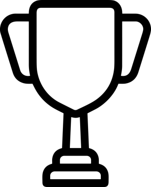 Kazanan Siyah ve Beyaz Logo Simgesi Markalaşma ve Tasarım için PNG Biçiminde