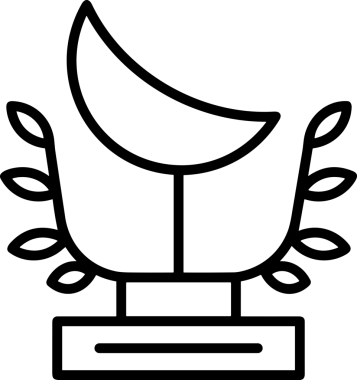 Kazanan Siyah ve Beyaz Logo Simgesi Markalaşma ve Tasarım için PNG Biçiminde