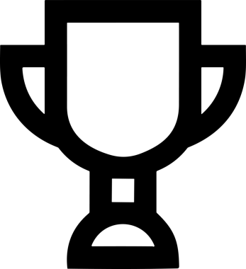 Kazanan Siyah ve Beyaz Logo Simgesi Markalaşma ve Tasarım için PNG Biçiminde
