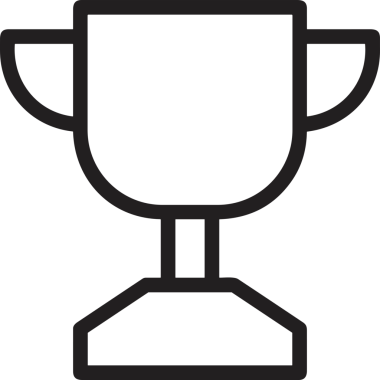 Kazanan Siyah ve Beyaz Logo Simgesi Markalaşma ve Tasarım için PNG Biçiminde