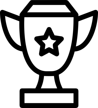 Kazanan Siyah ve Beyaz Logo Simgesi Markalaşma ve Tasarım için PNG Biçiminde
