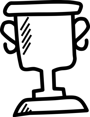 Kazanan Siyah ve Beyaz Logo Simgesi Markalaşma ve Tasarım için PNG Biçiminde