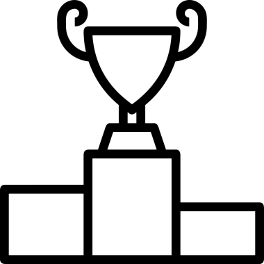 Kazanan Siyah ve Beyaz Logo Simgesi Markalaşma ve Tasarım için PNG Biçiminde