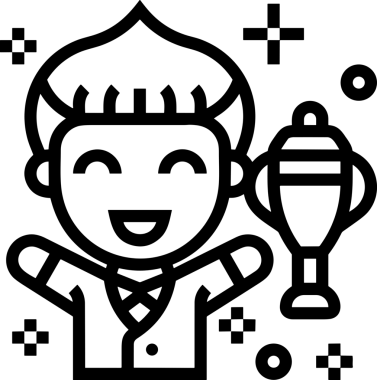 Kazanan Siyah ve Beyaz Logo Simgesi Markalaşma ve Tasarım için PNG Biçiminde