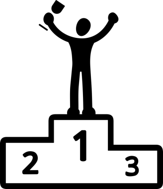 Kazanan Siyah ve Beyaz Logo Simgesi Markalaşma ve Tasarım için PNG Biçiminde