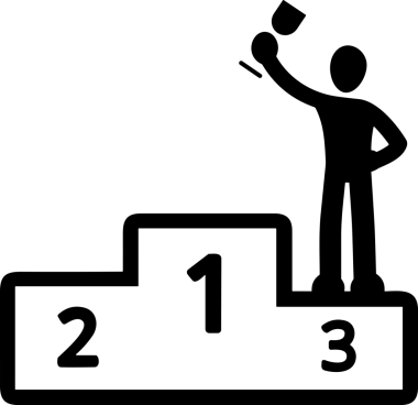 Kazanan Siyah ve Beyaz Logo Simgesi Markalaşma ve Tasarım için PNG Biçiminde
