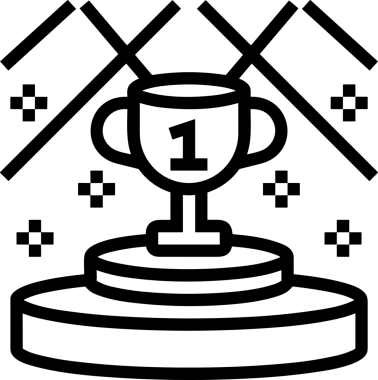 Kazanan Siyah ve Beyaz Logo Simgesi Markalaşma ve Tasarım için PNG Biçiminde