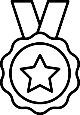 Kazanan Siyah ve Beyaz Logo Simgesi Markalaşma ve Tasarım için PNG Biçiminde