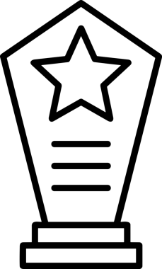 Kazanan Siyah ve Beyaz Logo Simgesi Markalaşma ve Tasarım için PNG Biçiminde