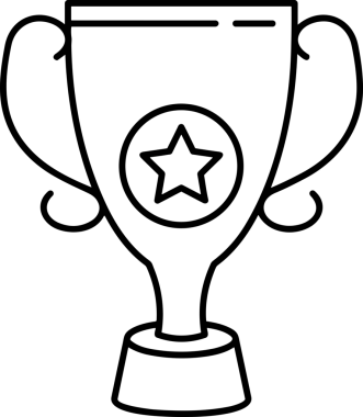 Kazanan Siyah ve Beyaz Logo Simgesi Markalaşma ve Tasarım için PNG Biçiminde