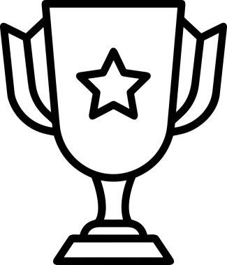 Kazanan Siyah ve Beyaz Logo Simgesi Markalaşma ve Tasarım için PNG Biçiminde