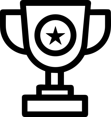 Kazanan Siyah ve Beyaz Logo Simgesi Markalaşma ve Tasarım için PNG Biçiminde