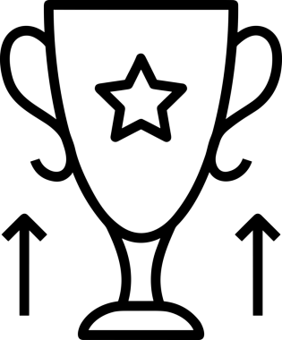 Kazanan Siyah ve Beyaz Logo Simgesi Markalaşma ve Tasarım için PNG Biçiminde