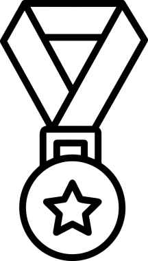 Kazanan Siyah ve Beyaz Logo Simgesi Markalaşma ve Tasarım için PNG Biçiminde