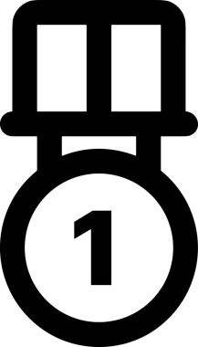 Kazanan Siyah ve Beyaz Logo Simgesi Markalaşma ve Tasarım için PNG Biçiminde