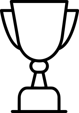 Kazanan Siyah ve Beyaz Logo Simgesi Markalaşma ve Tasarım için PNG Biçiminde