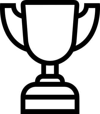 Kazanan Siyah ve Beyaz Logo Simgesi Markalaşma ve Tasarım için PNG Biçiminde