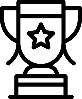 Kazanan Siyah ve Beyaz Logo Simgesi Markalaşma ve Tasarım için PNG Biçiminde