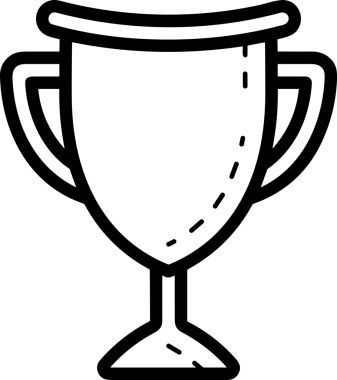 Kazanan Siyah ve Beyaz Logo Simgesi Markalaşma ve Tasarım için PNG Biçiminde