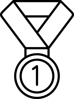 Kazanan Siyah ve Beyaz Logo Simgesi Markalaşma ve Tasarım için PNG Biçiminde